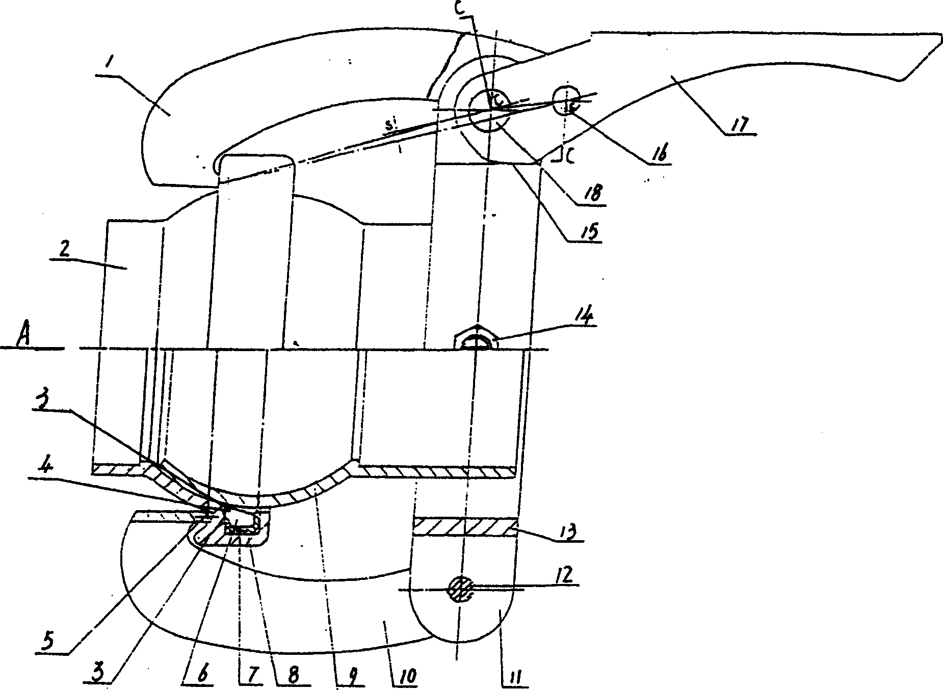 Spherical double suspension wide hook rapid pipe joint