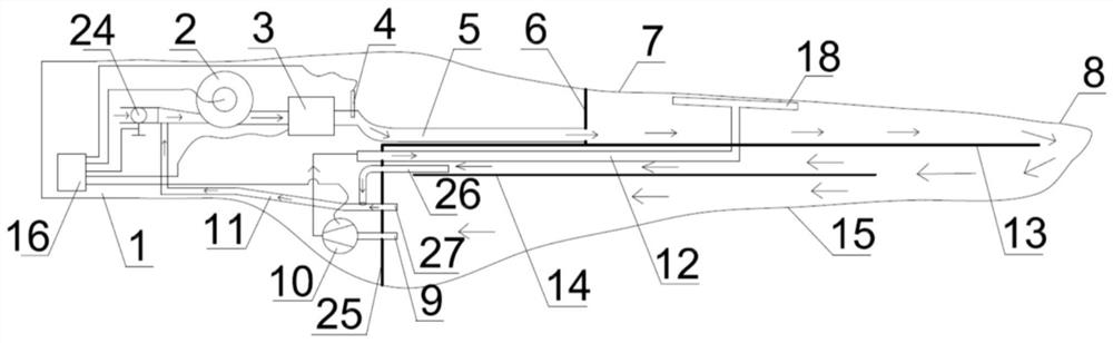 Air layer anti-icing and de-icing system based on air heat de-icing technology and design method of air layer anti-icing and de-icing system