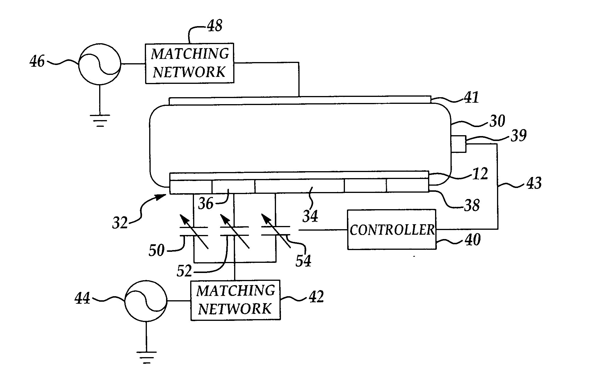 Method and apparatus for controlling spatial distribution of RF power and plasma density