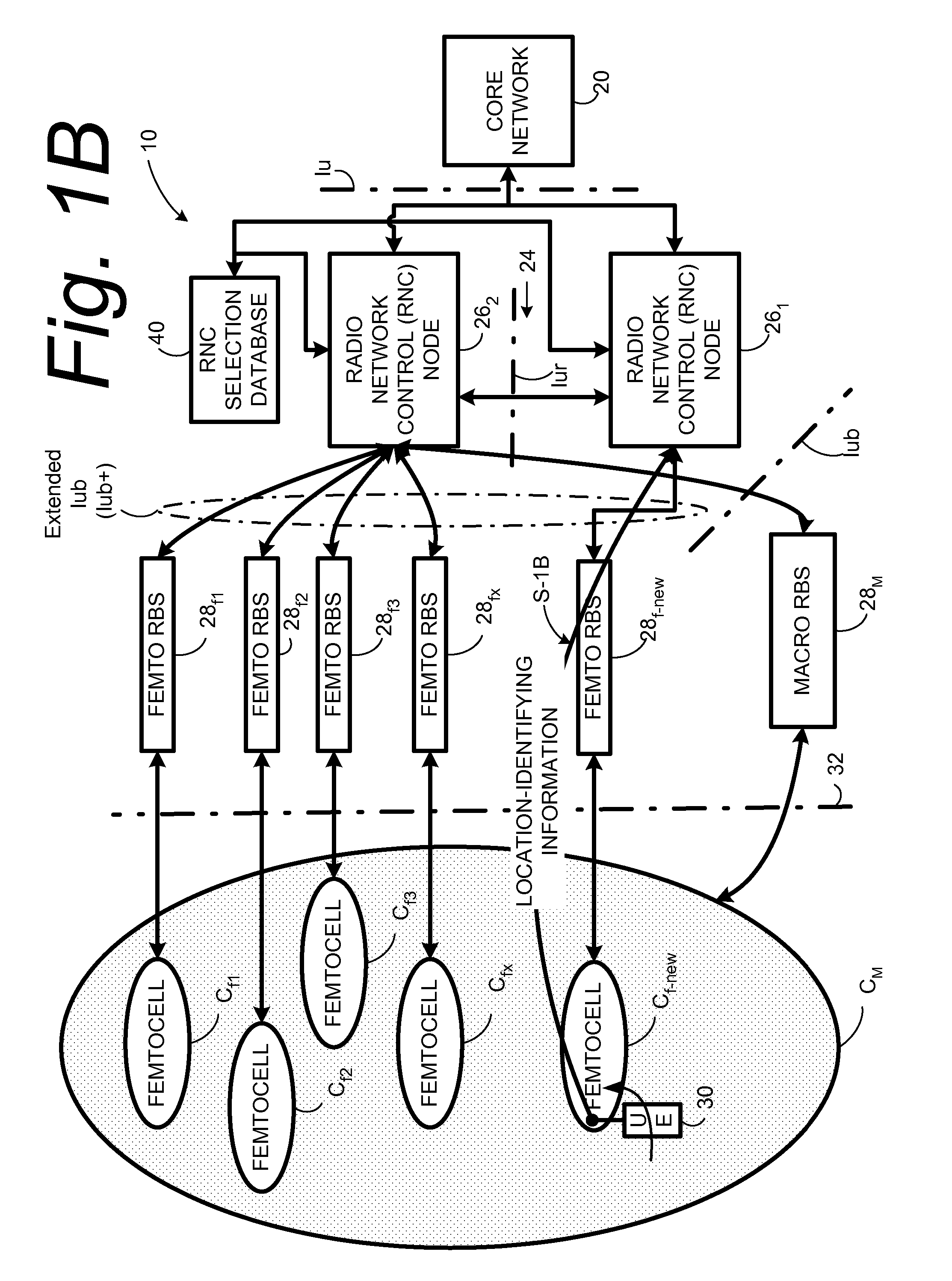 Redirection of ip-connected radio base station to correct control node