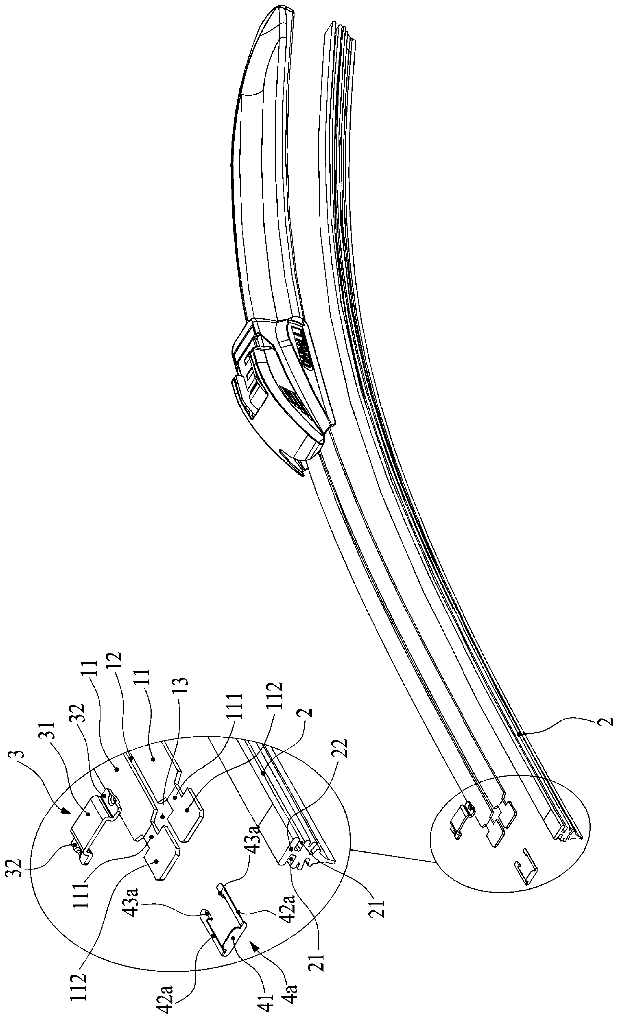 Novel wiper rubber strip anti-releasing structure and wiper thereof