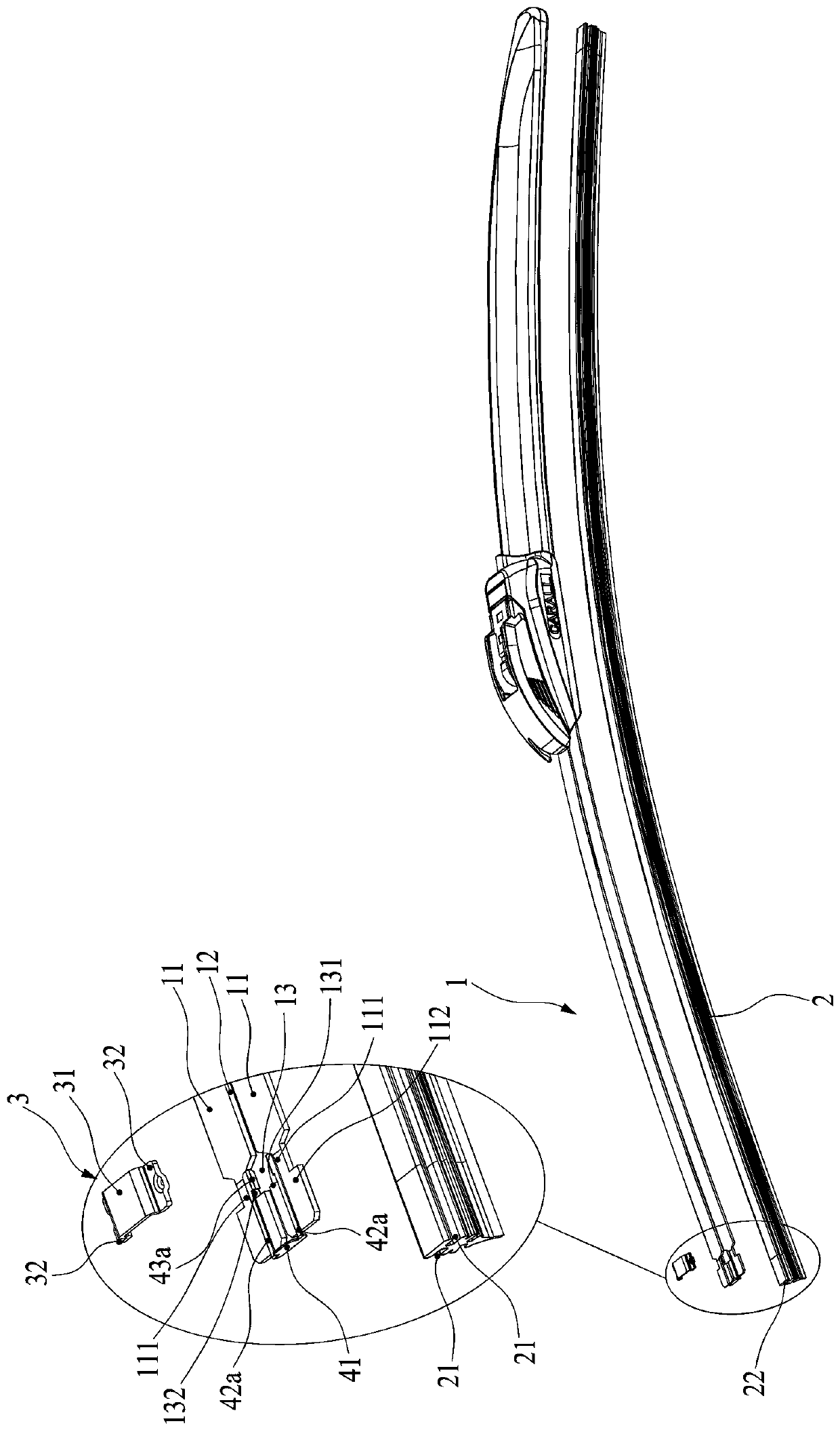 Novel wiper rubber strip anti-releasing structure and wiper thereof