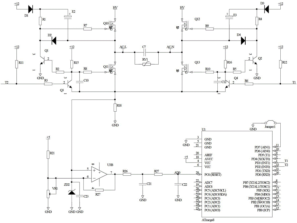 Using MCU's eeprom to set the overload point of dual-frequency inverter