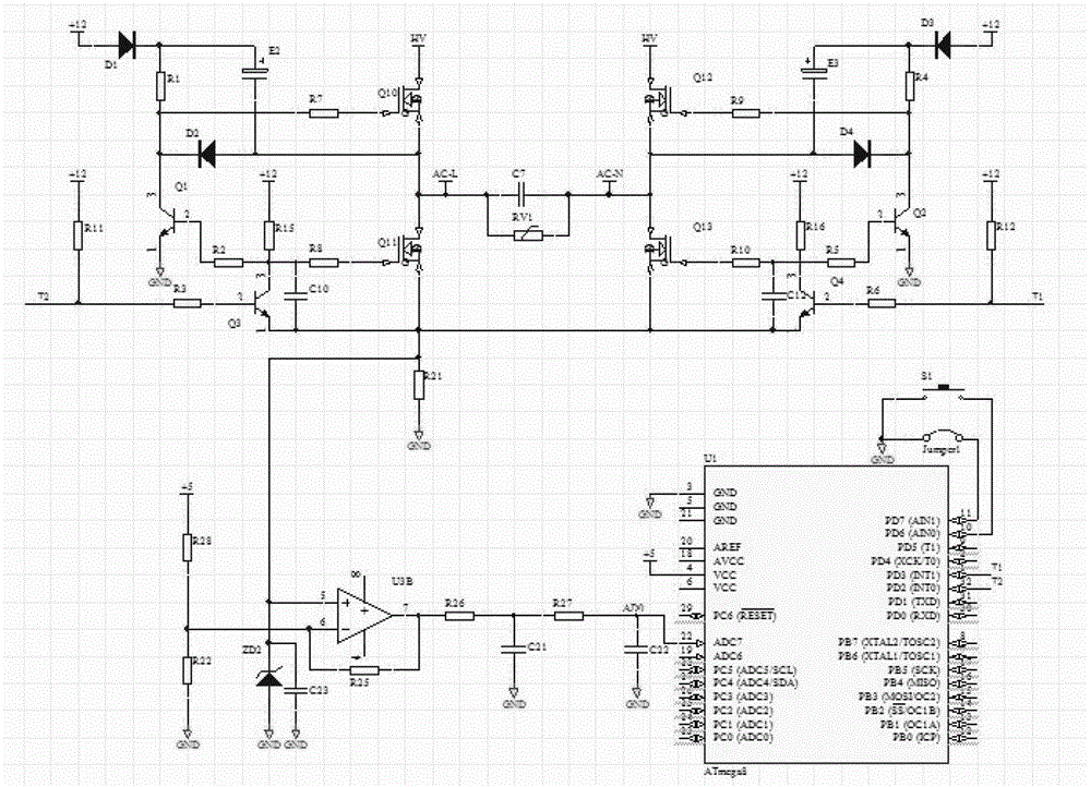 Using MCU's eeprom to set the overload point of dual-frequency inverter