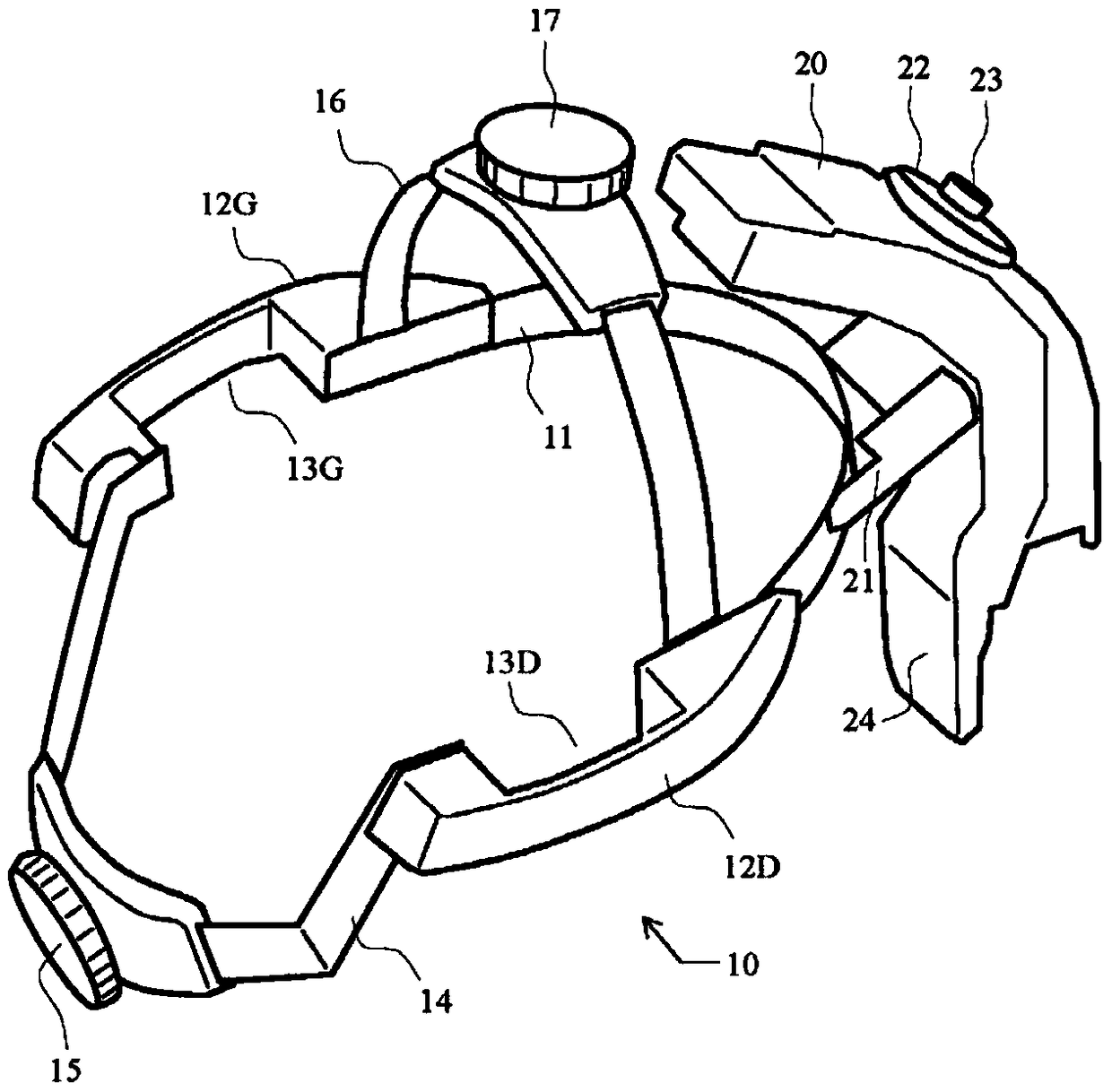 Aircraft head-mounted visualisation system with hasps compatible with audio headphones