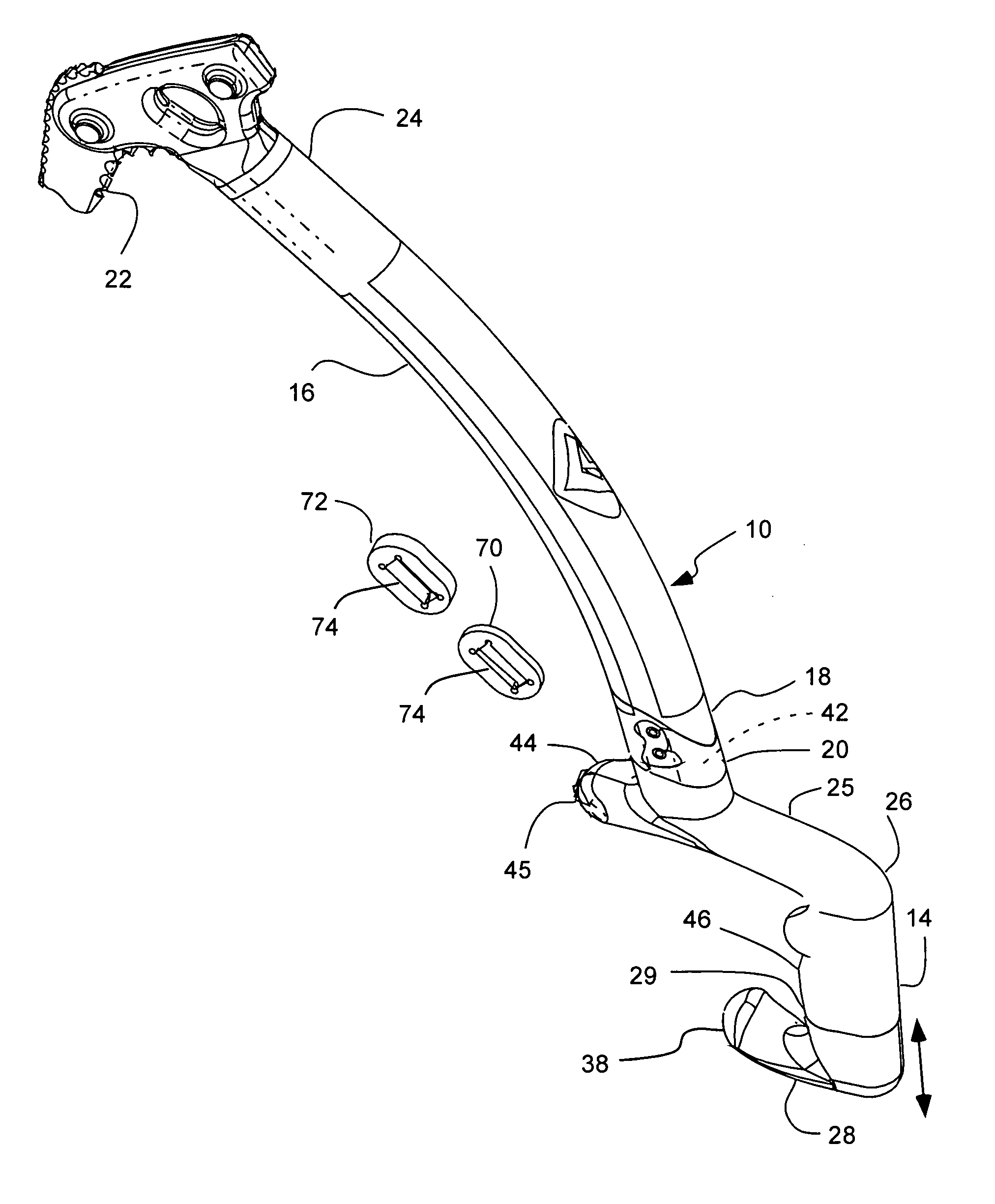 Competition/leashless ice axe with adjustable grip