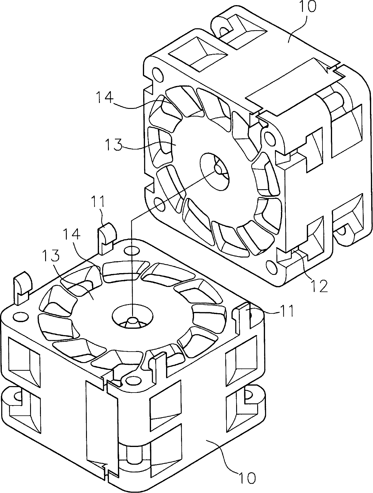 Vibration-proof structure of series fan