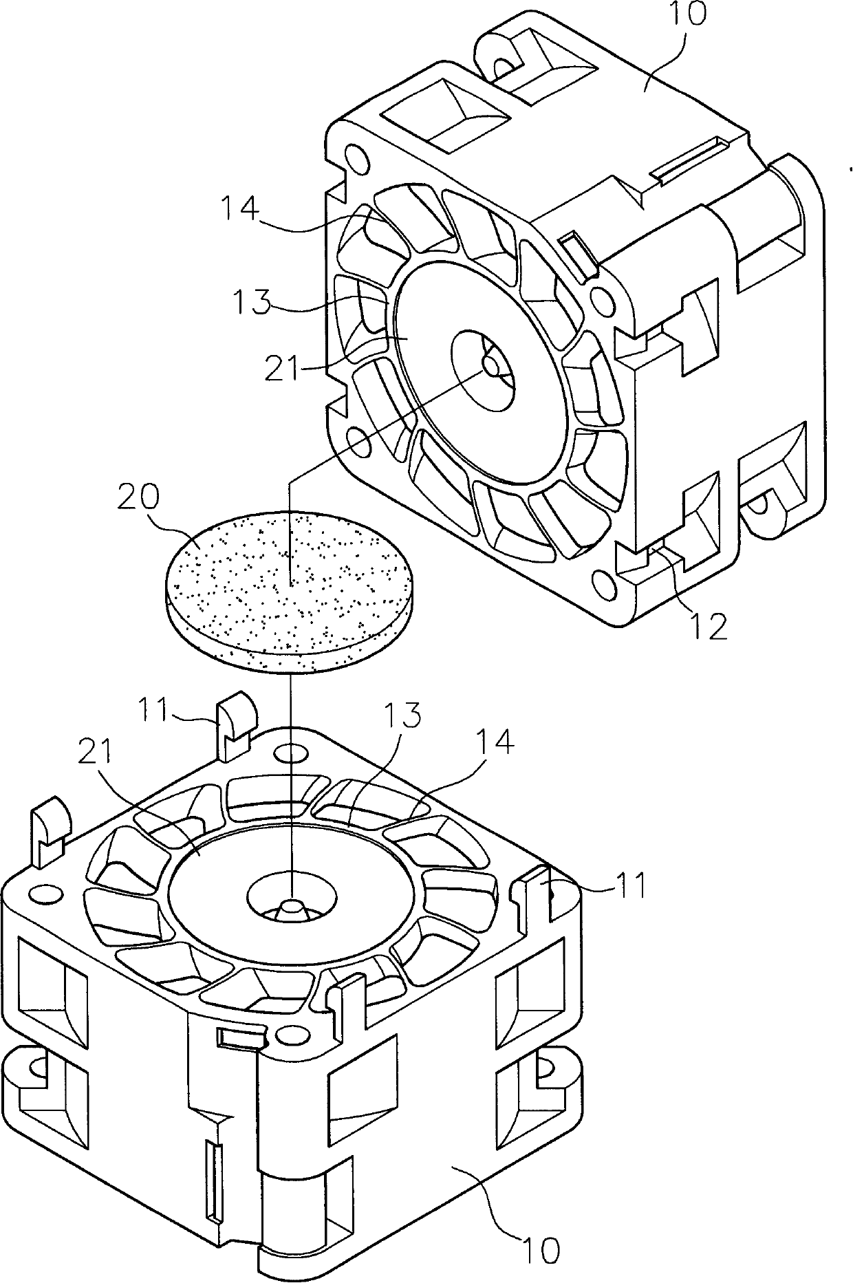 Vibration-proof structure of series fan