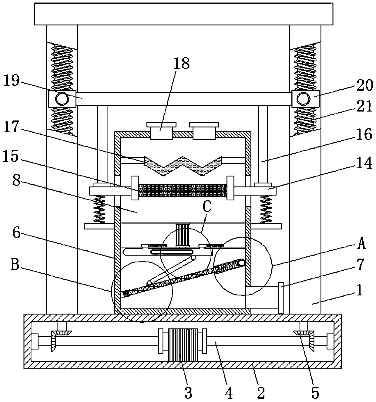 Cleaning fluid filtering device for automobile accessories based on inclined translation principle