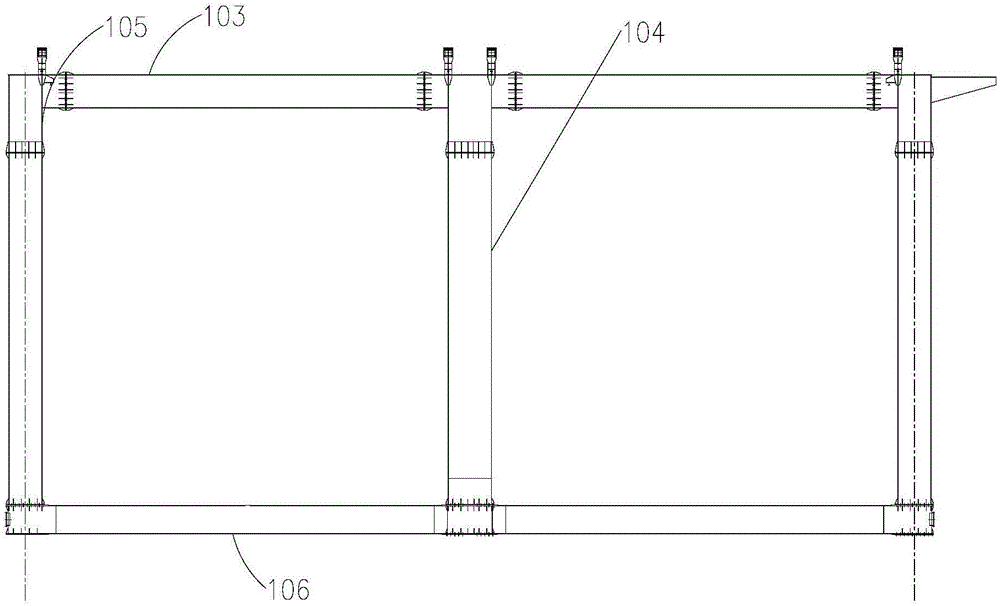 Three-beam double-trolley rail type container portal crane