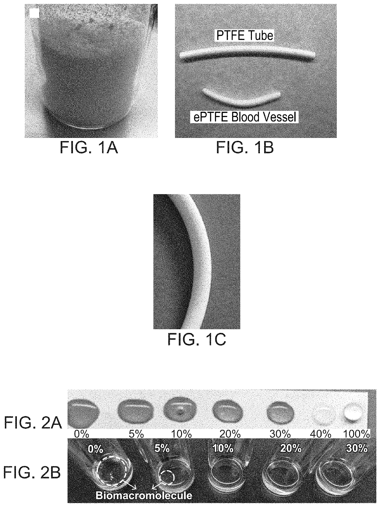 Green fabrication of polytetrafluoroethylene and expanded polytetrafluoroethylene and uses thereof