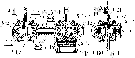 Five-drill air inlet and outlet type coal mining machine