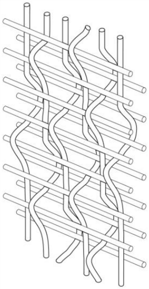 Three-dimensional weaving method of lining cloth