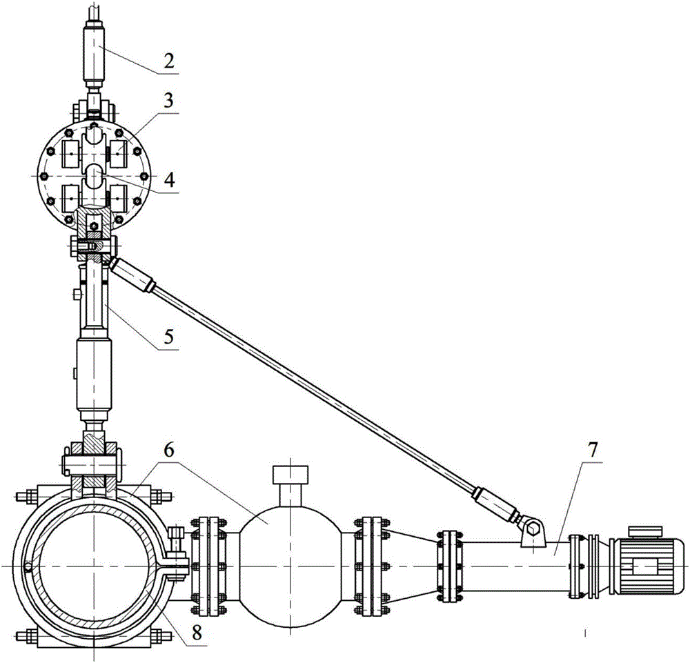 Guide type air cylinder balance submarine pipeline access device and method