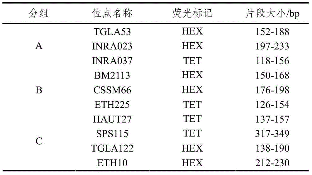 Microsatellite markers for identifying parent-child relationships of Chinese Simmental cattle and application of microsatellite markers