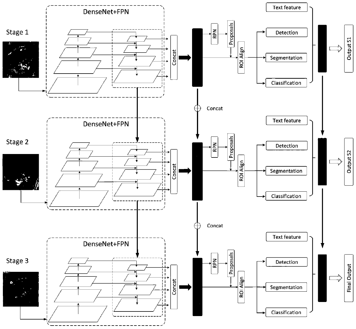 Cervical cancer lesion diagnosis method fusing multi-modal prior pathological depth characteristics