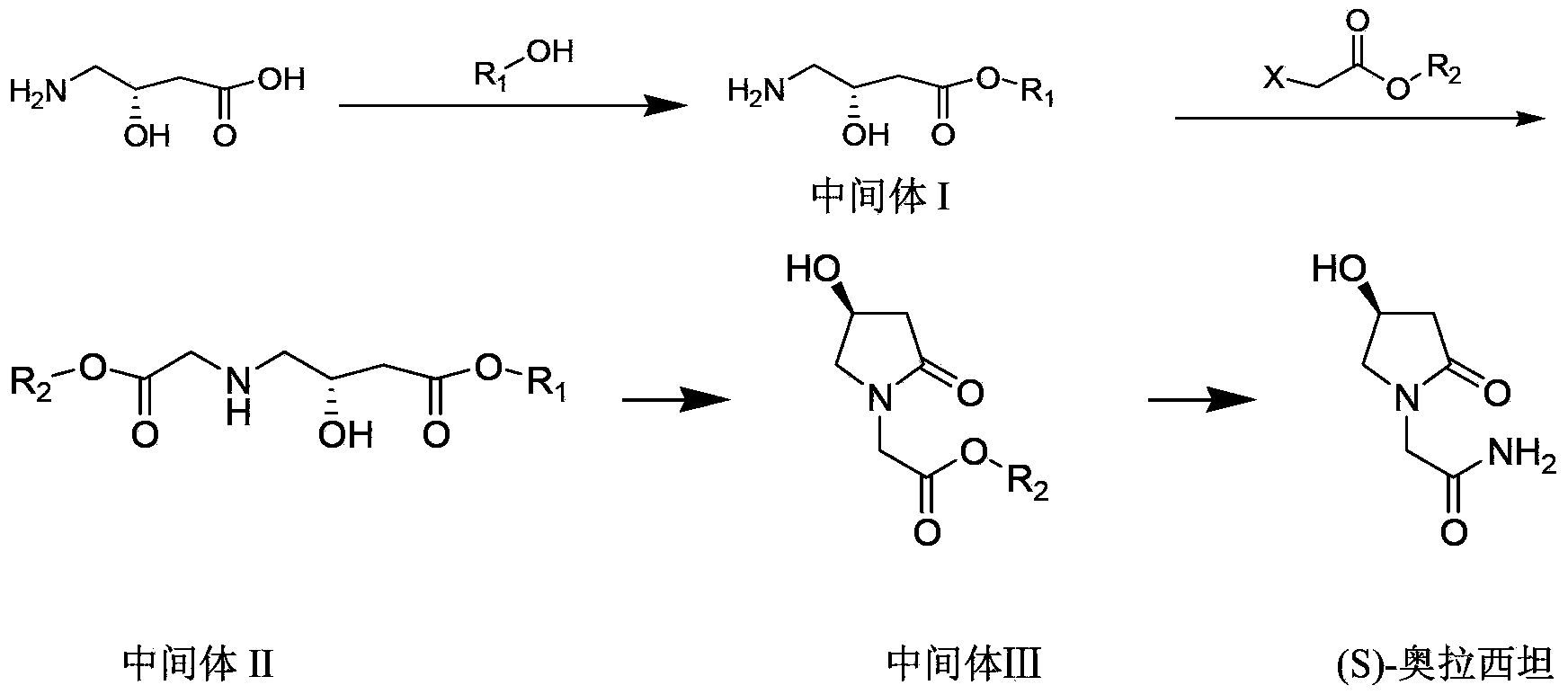 Synthetic method of oxiracetam