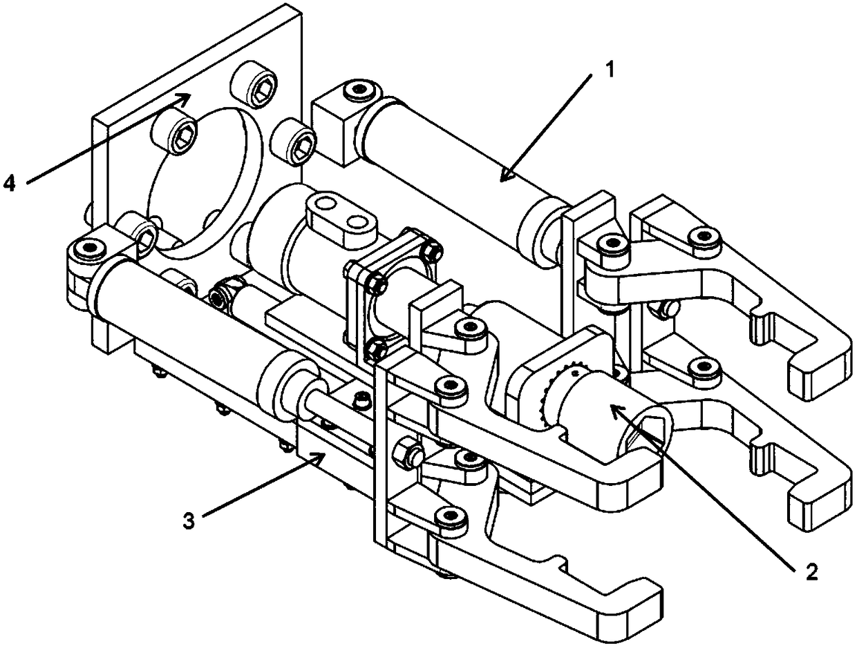 A shield machine disc-shaped hob tool changing mechanical arm end effector