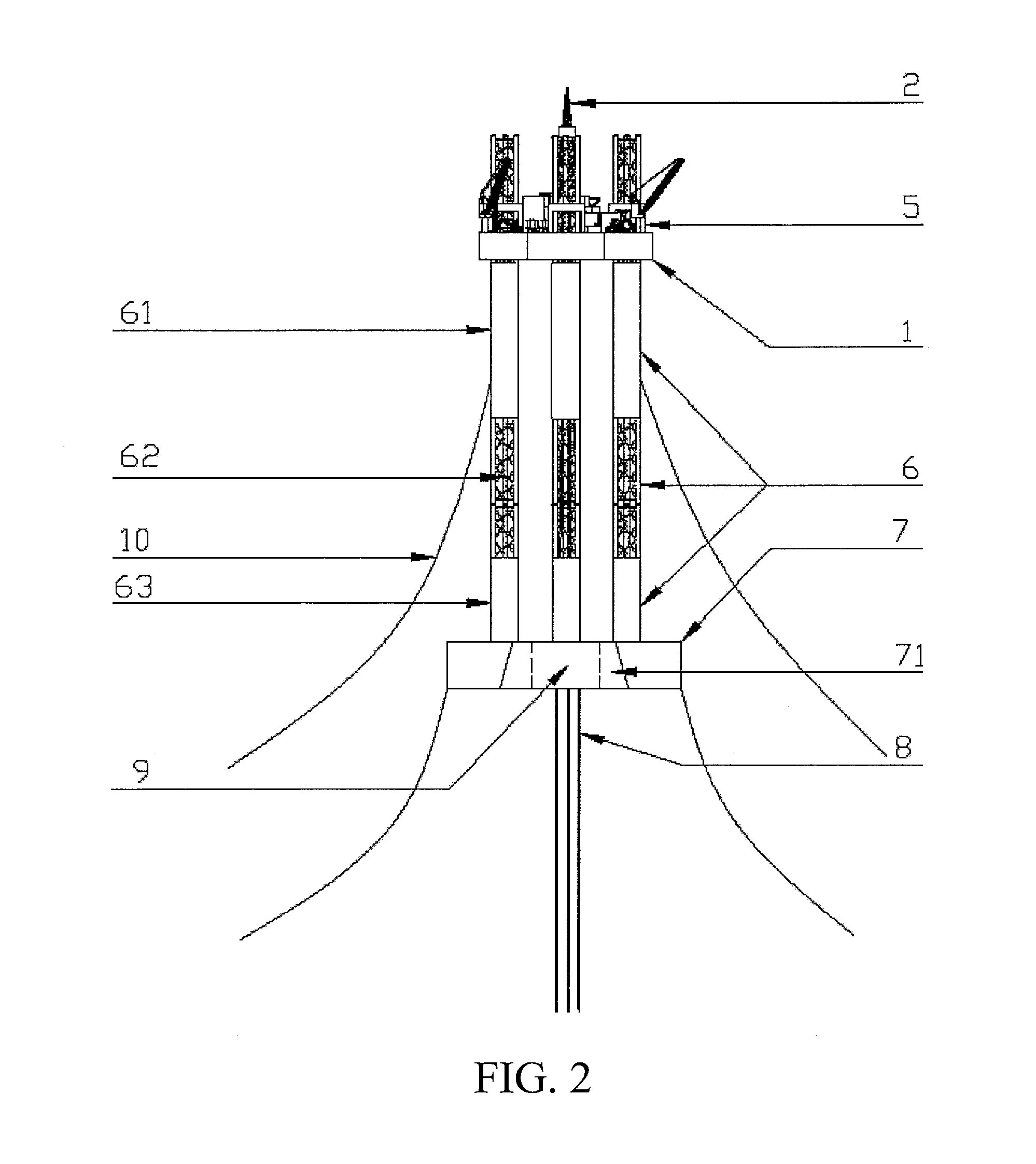 Floating type self-lifting drilling platform