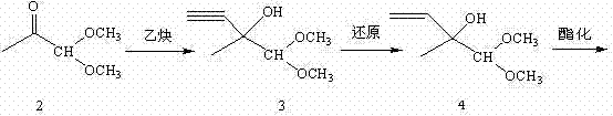 Method for preparing 4-acetoxy-2-methyl-2-butene-1-aldehyde