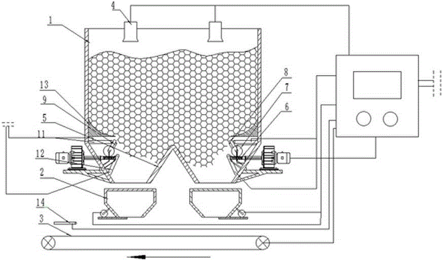 Hydraulic automatic cleaning device for coal bunker and cleaning method thereof