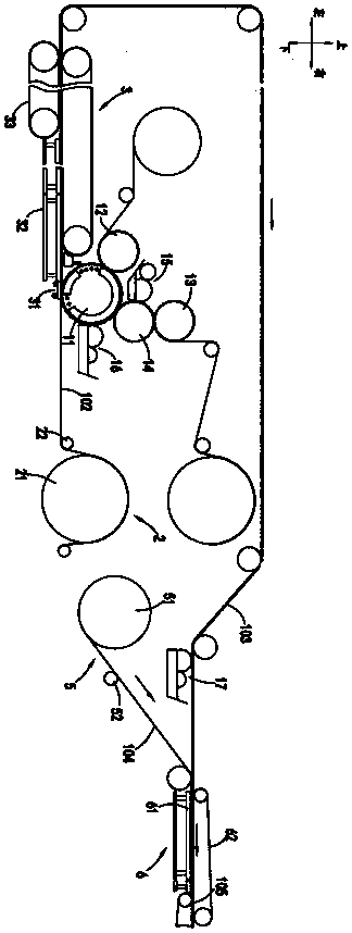 Corrugated paper production mechanism, four-layer corrugated board production line and production process thereof