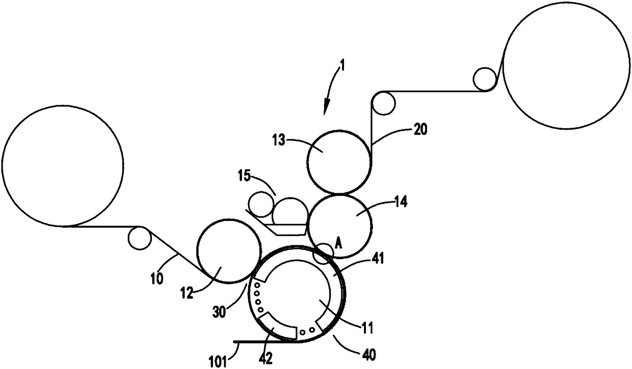 Corrugated paper production mechanism, four-layer corrugated board production line and production process thereof