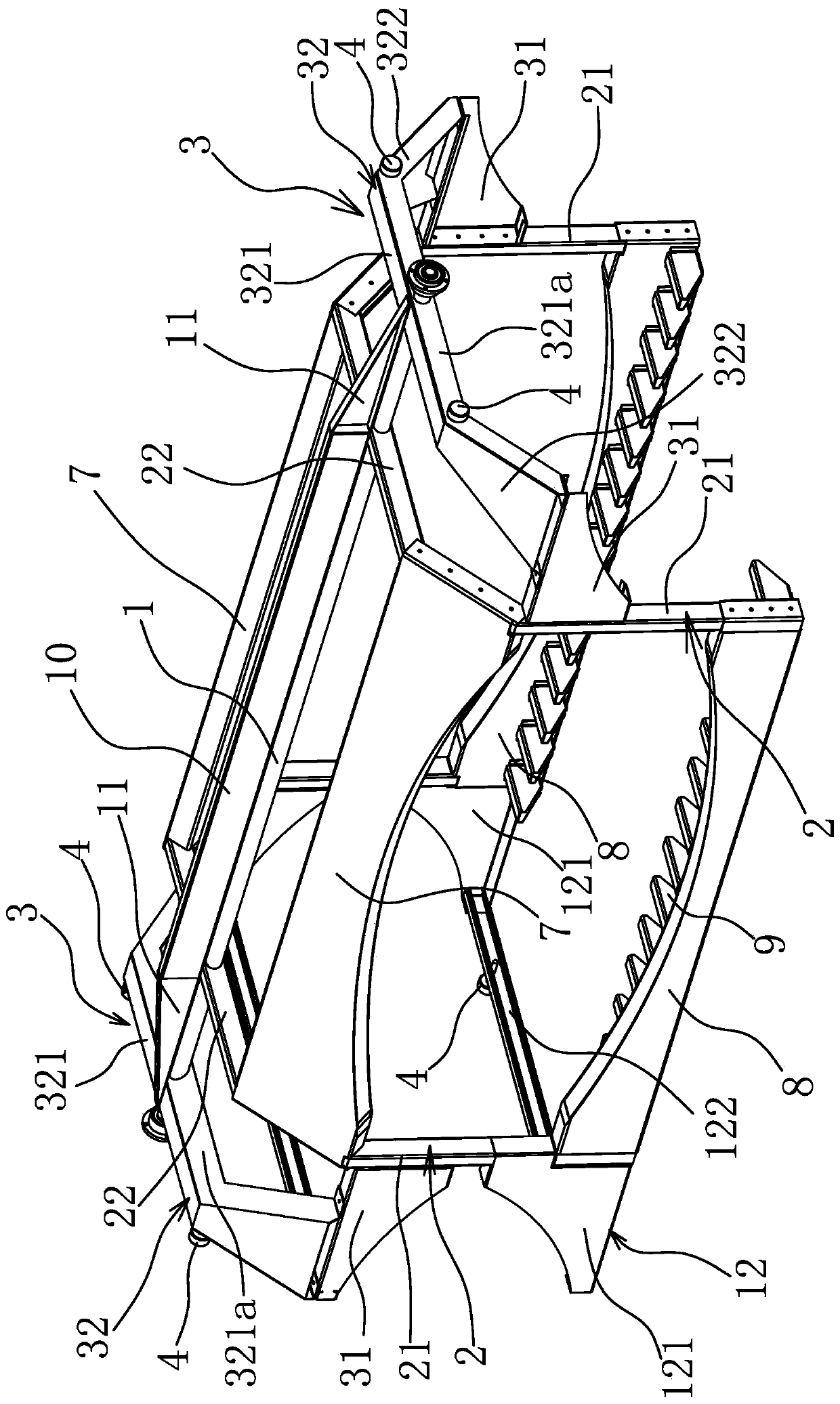 A parking rack for a three-dimensional parking garage