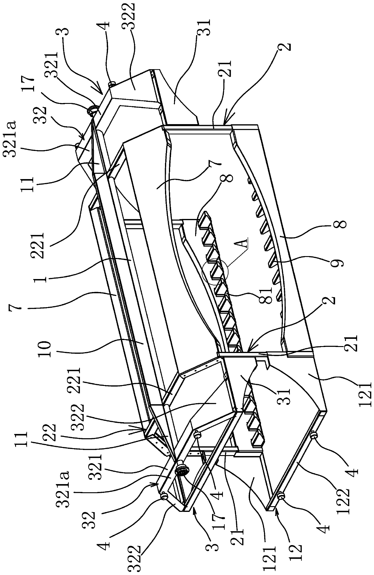 A parking rack for a three-dimensional parking garage