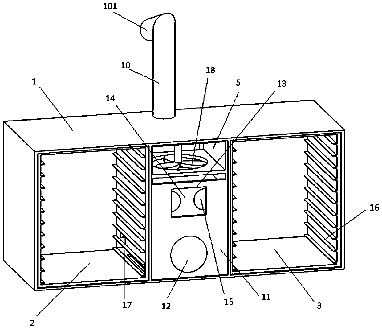 Dehydration drying device for mushroom processing