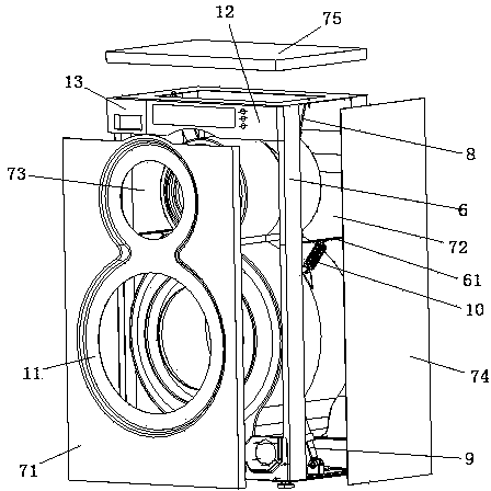 Double-rolling-drum washing machine