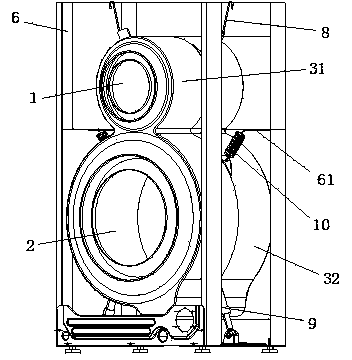 Double-rolling-drum washing machine