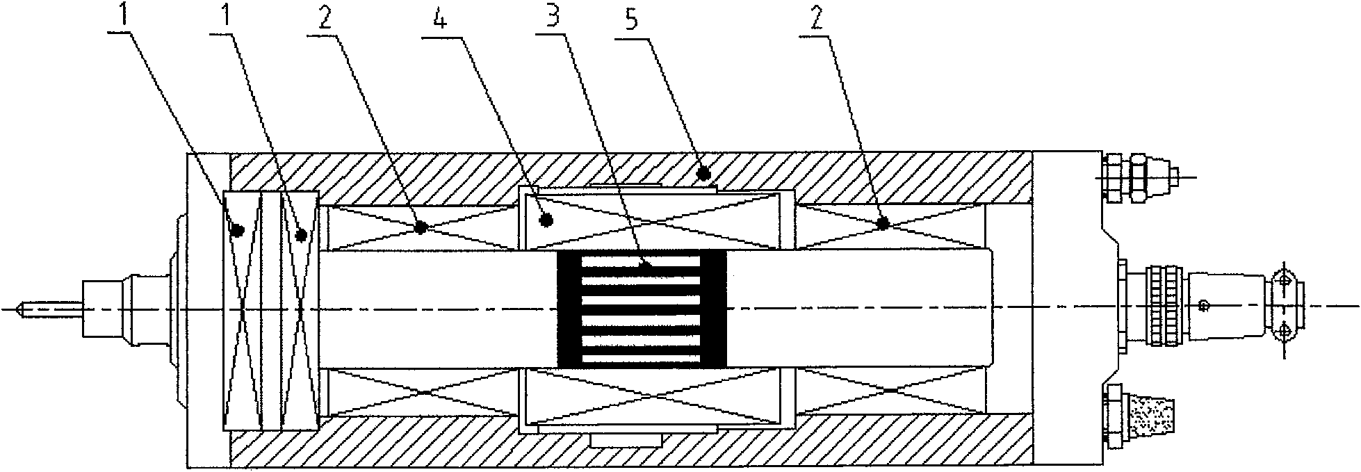 An electric spindle design adopting air static pressure anti-thrusting and electromagnetism radical bearing support