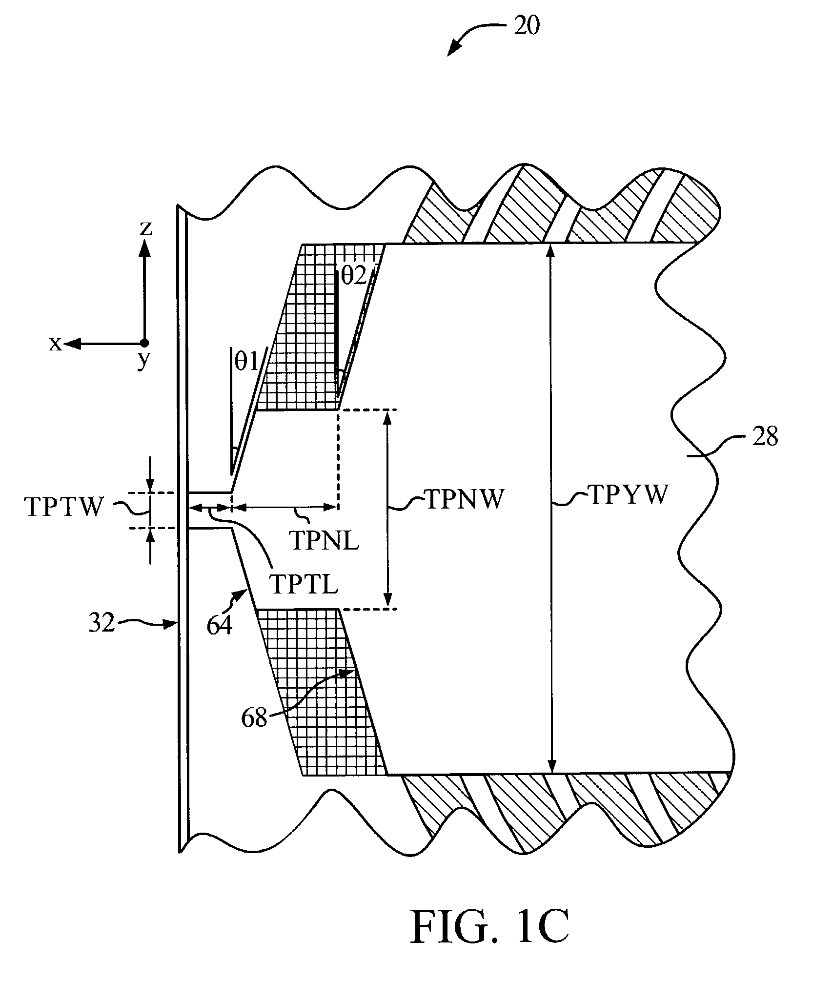 Double-nosed inductive transducer with reduced off-track writing