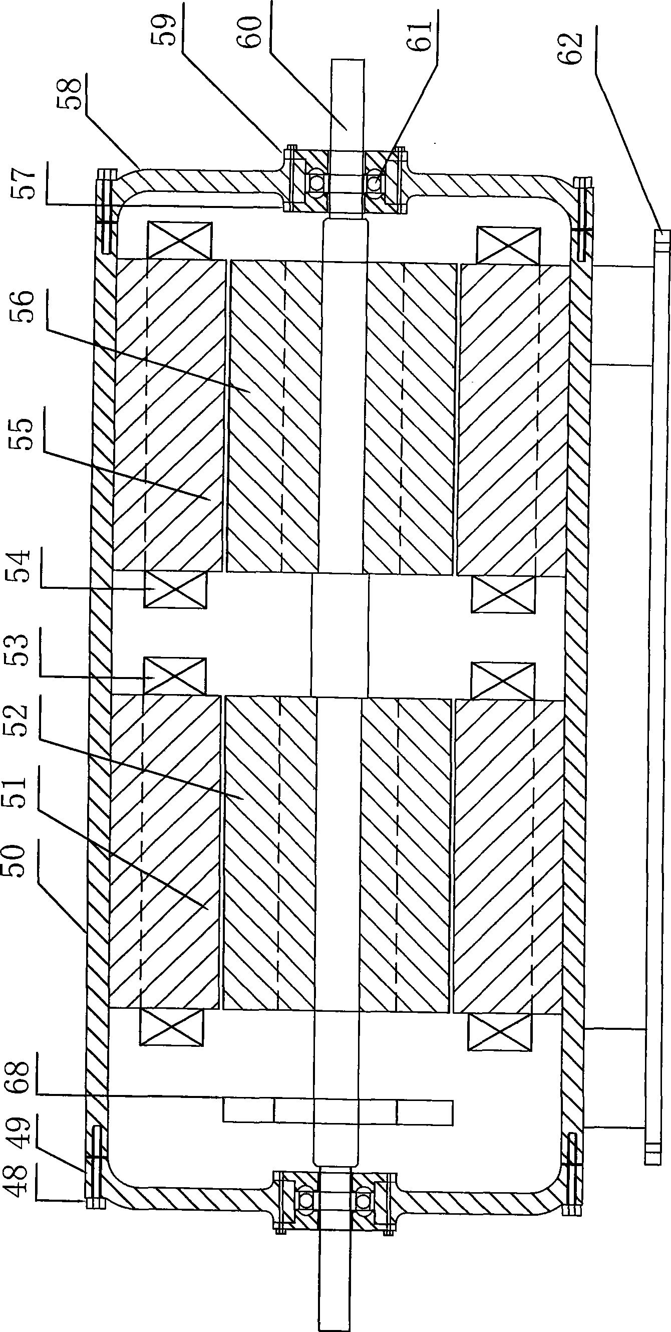 Switched reluctance motor with double stators and double rotors