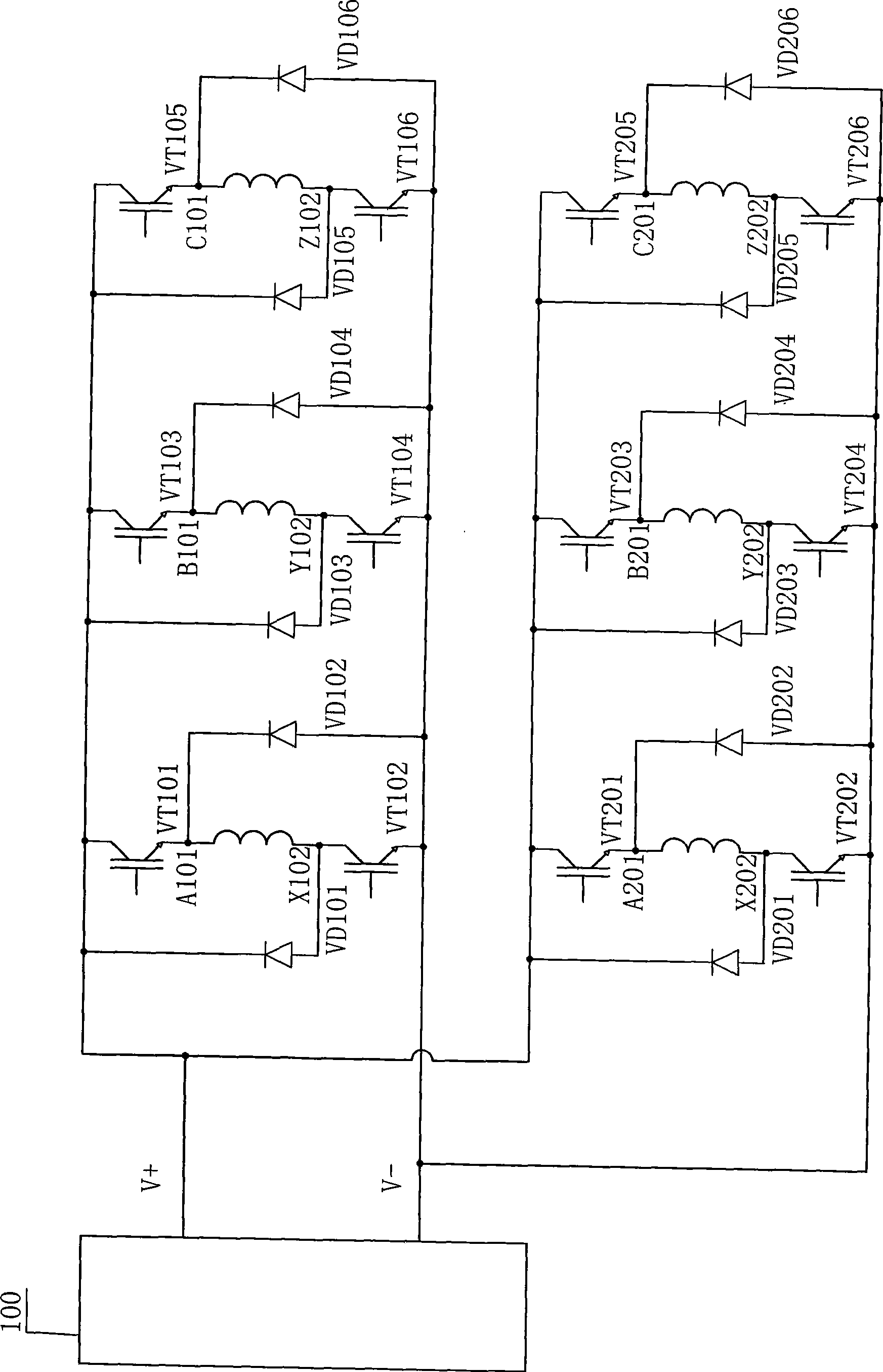 Switched reluctance motor with double stators and double rotors