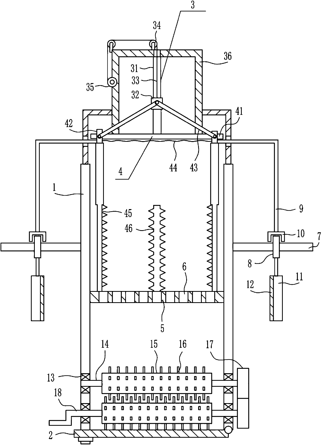 Processing machine for waste molded case of circuit breaker