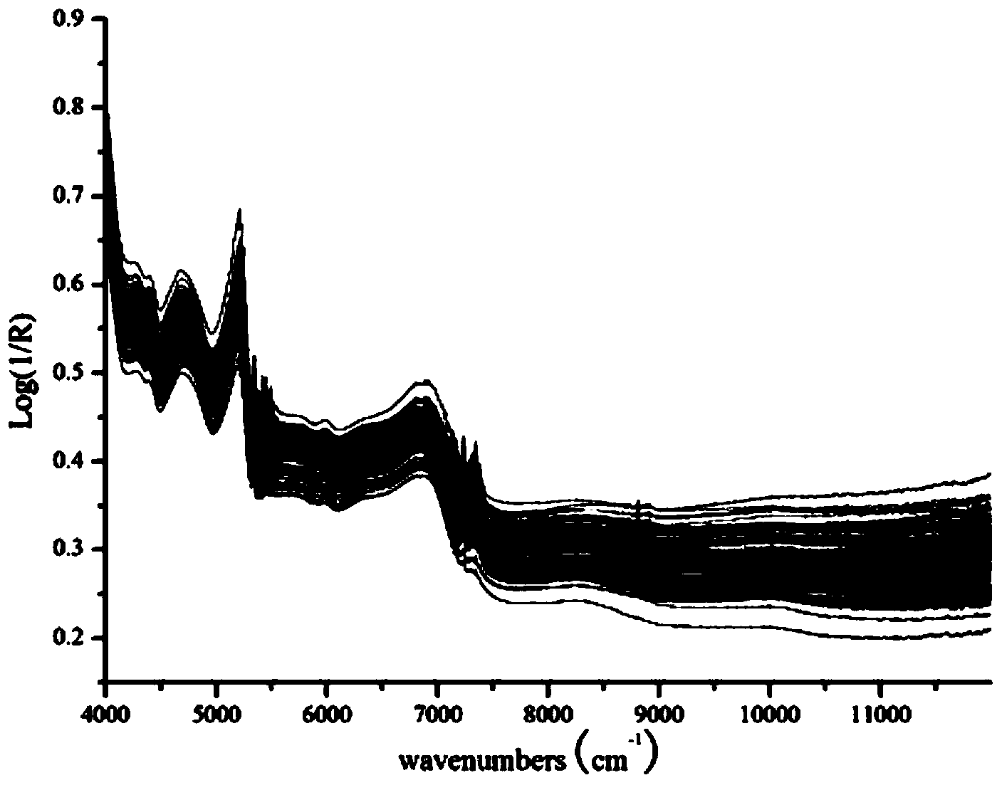 Method and application for rapidly detecting caulis spatholobi medicine material by using near infrared spectroscopy method