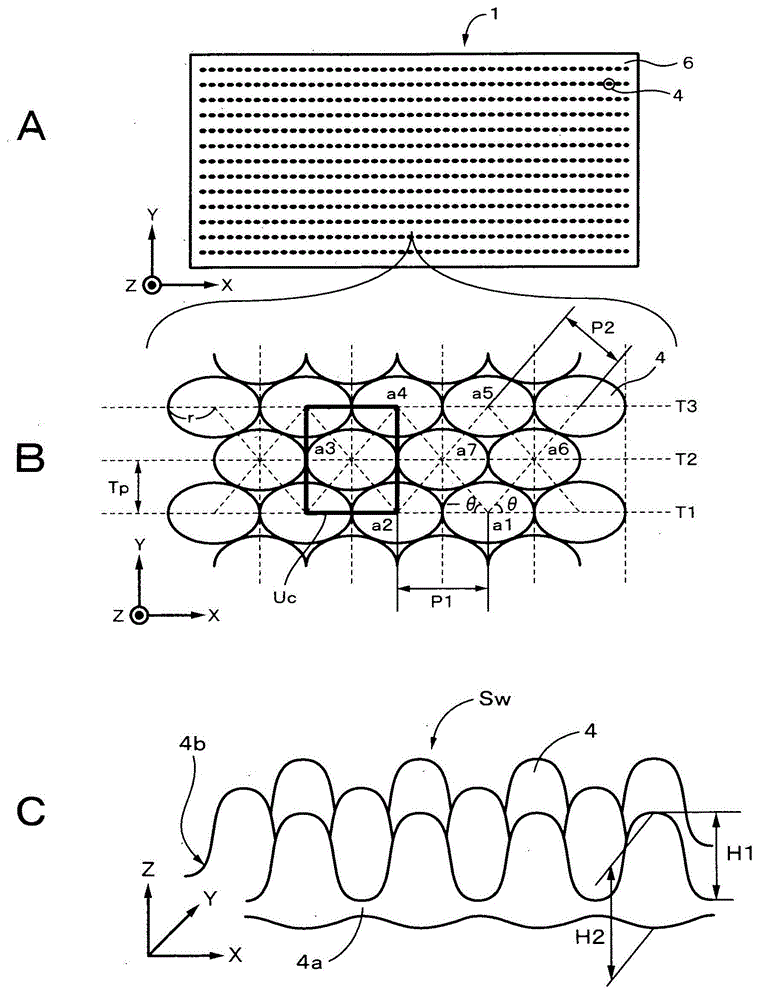 Transparent conductive element, input device, and display device