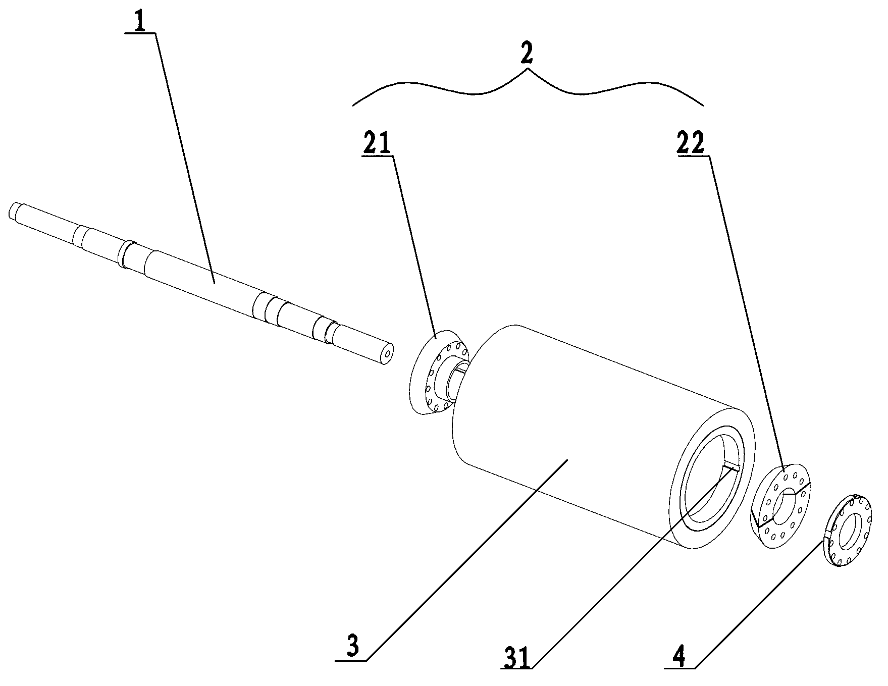 Rubber roller device of grain huller