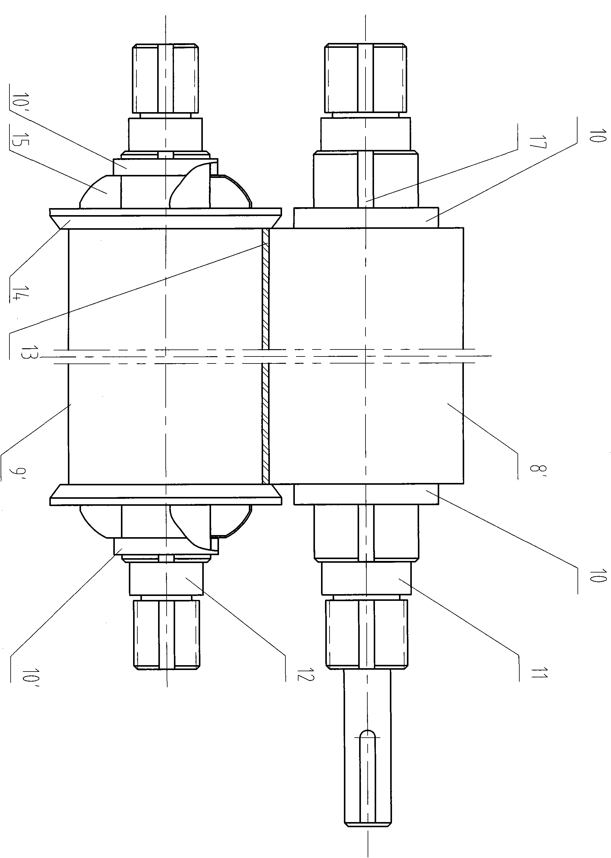 Pinch roll type forced centering device