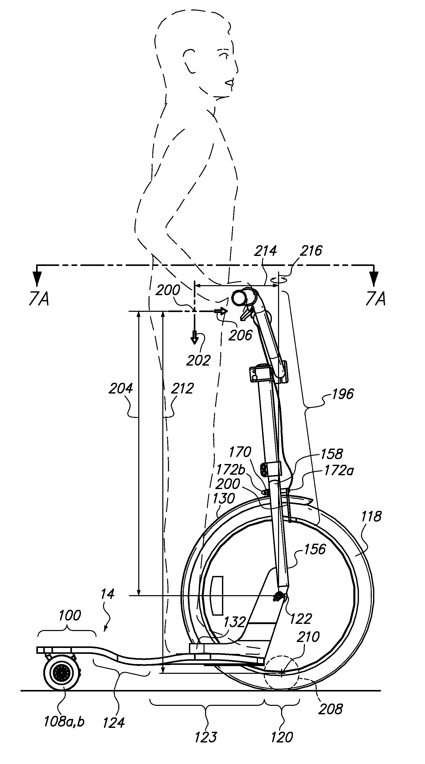 Three wheeled scooter with rear skate truck and fixed front wheel