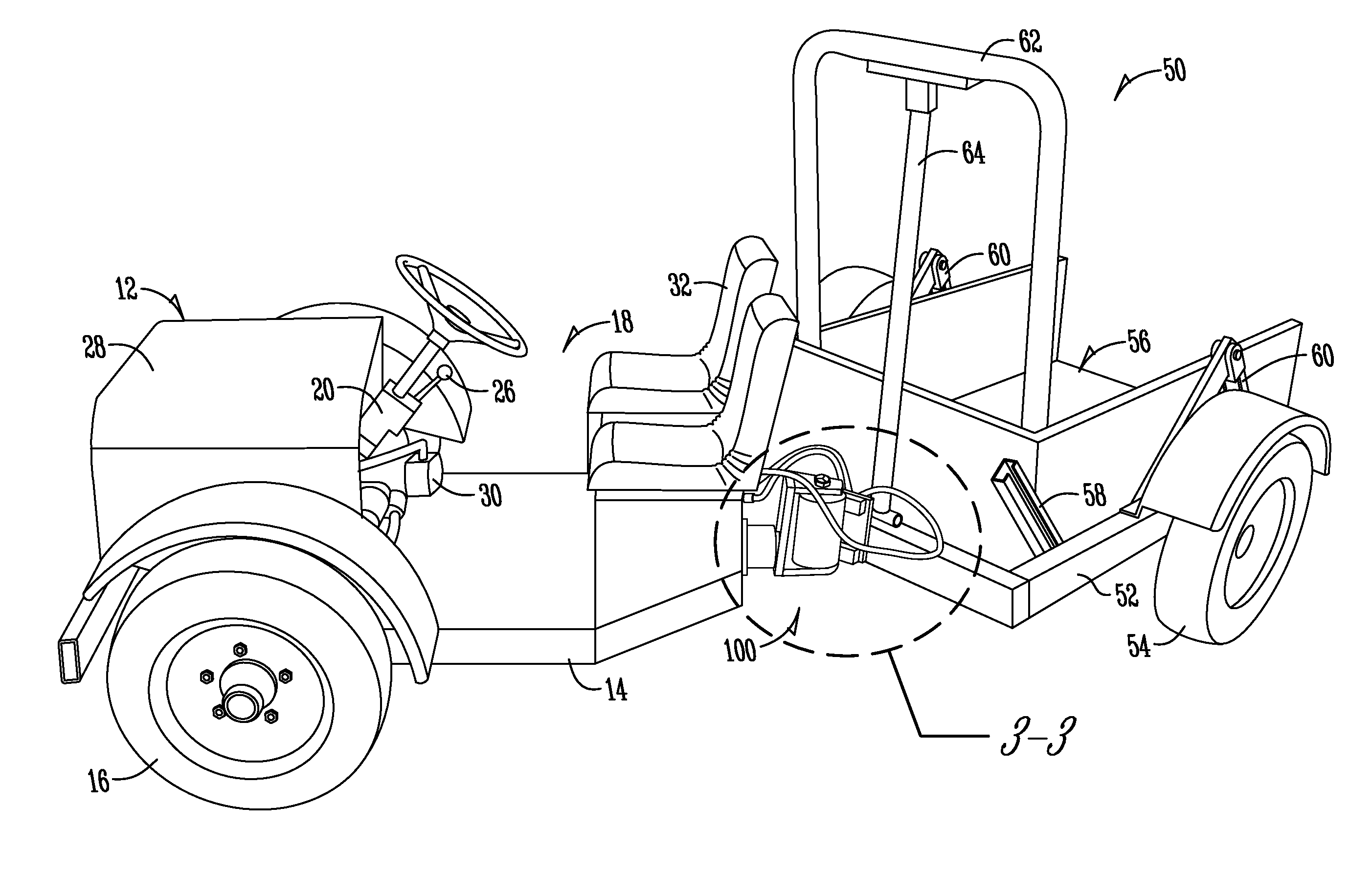 Center-pivot steering articulated vehicle