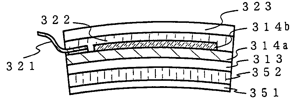 Method for fabricating a semiconductor device by transferring a layer to a support with curvature