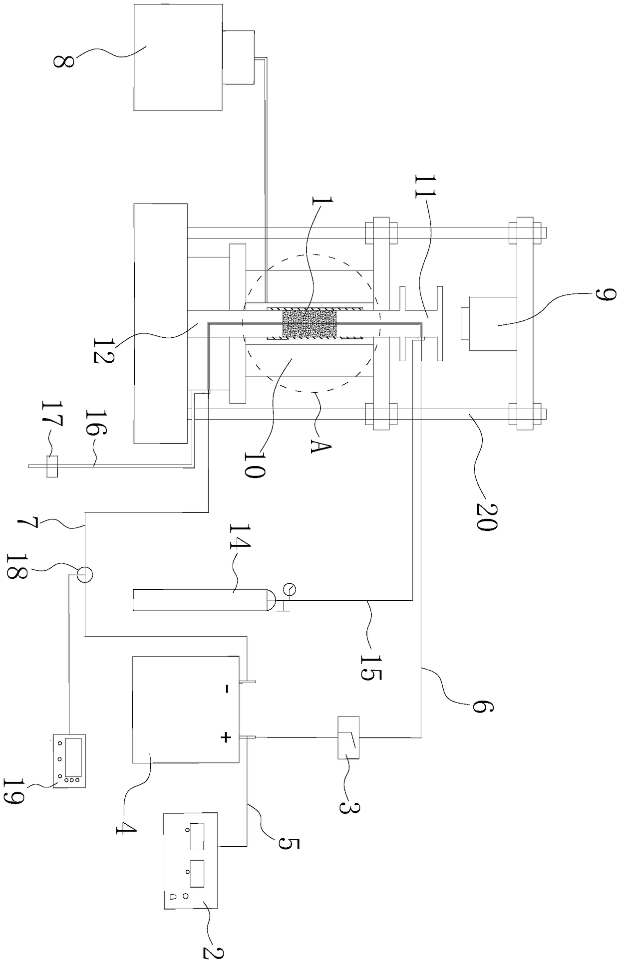 Servo seepage device for fracturing gas-containing coal body with high-power impulse waves