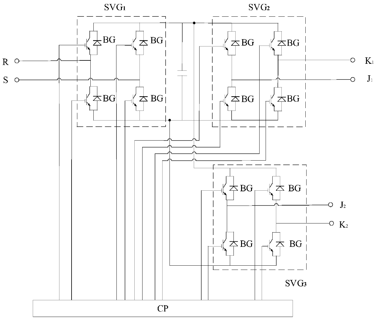 Combined structure for converting single-phase electricity into three-phase electricity