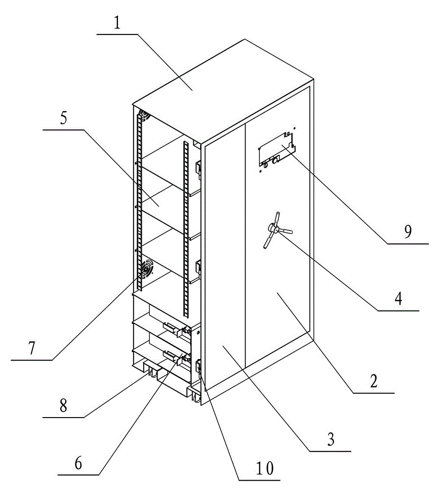 An upright fingerprint safe and its control system