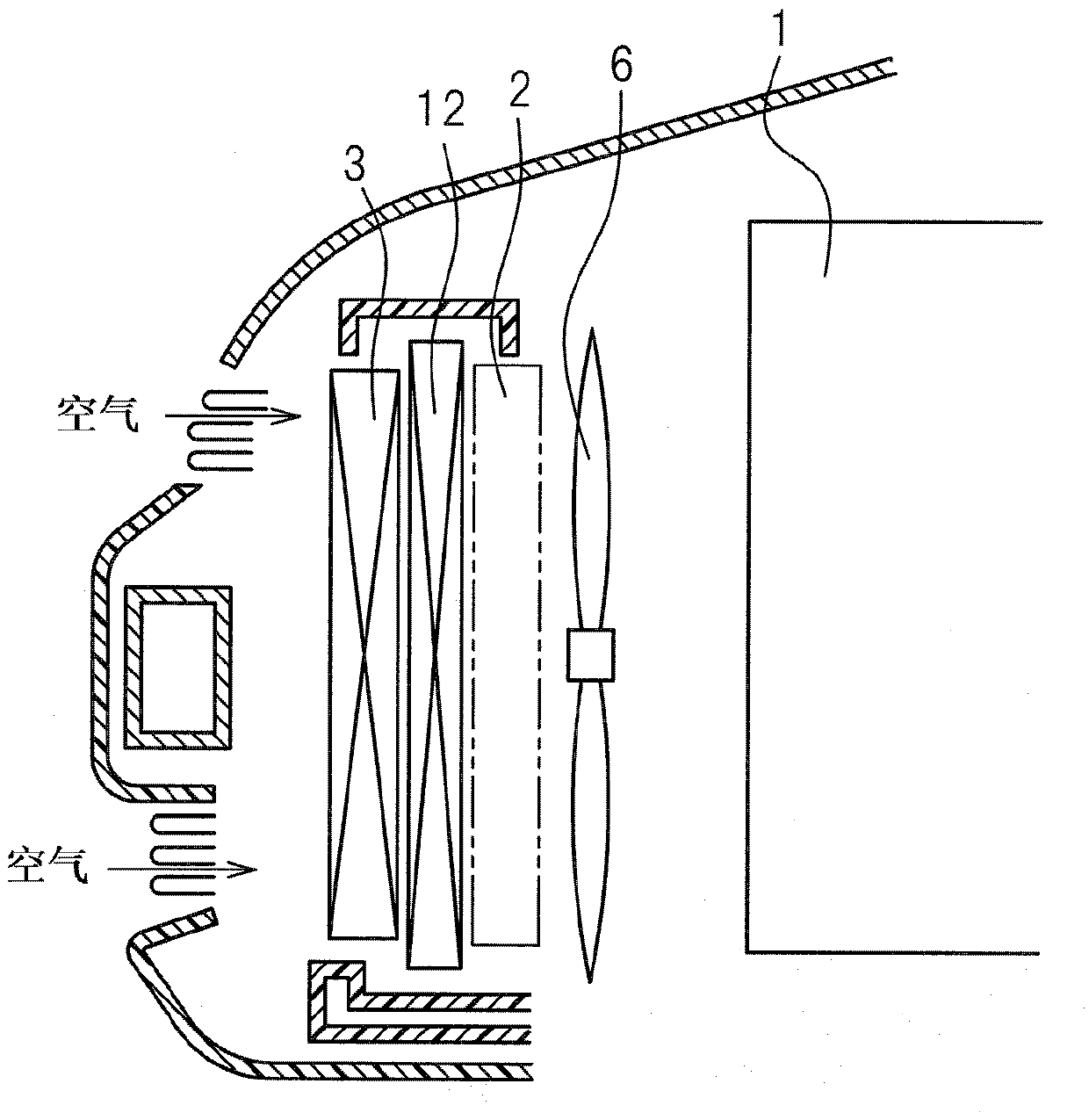 Configuration of vehicle heat exchanger