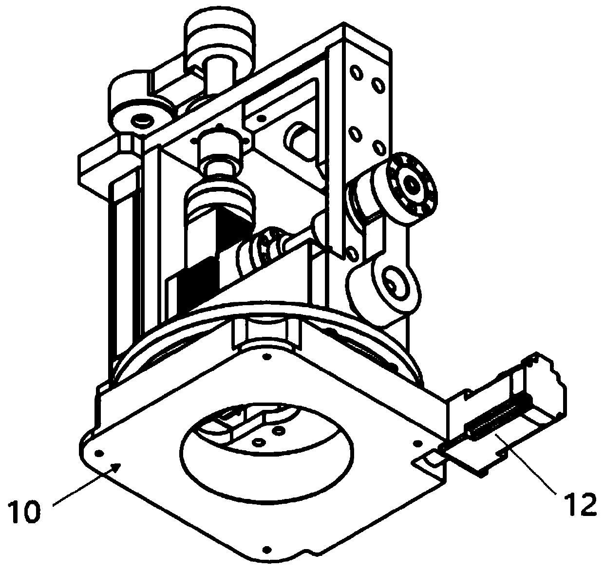 High-precision glass fiber screen arrangement and fusion pressing device suitable for manufacturing microporous element