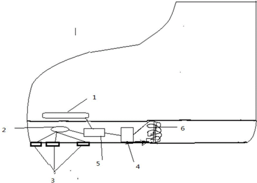 Running shoe capable of achieving automatic power supply and measurement and running distance display